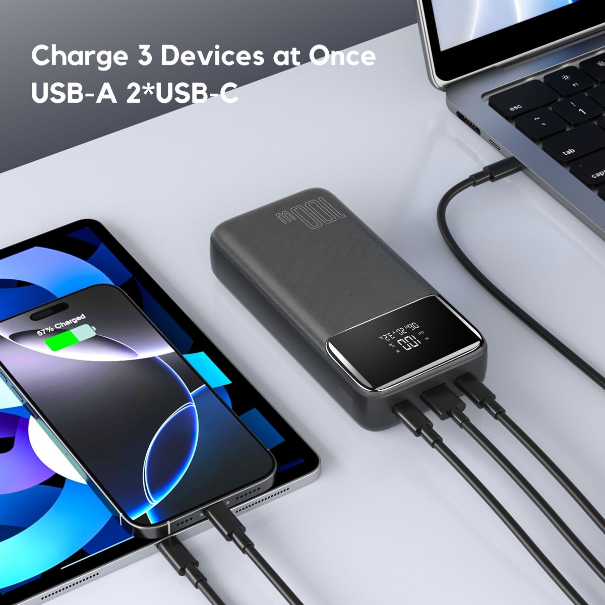 ORANGLES 100W Laptop Power Bank – 25000mAh Portable USB‑C Charger - full product showcase - displaying specifications - Image 5 of 6 | adapts to any space | 100W Laptop Power Bank – 25000mAh Portable USB‑C Charger deal New Jersey | Free Shipping ORANGLES