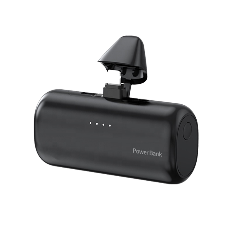 Mini Capsule Power Bank – 20000mAh Fast Charger with Built‑in Plugs