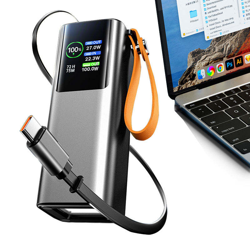 65W Camping Power Bank – 20000mAh Fast Charging with Built‑in Cable