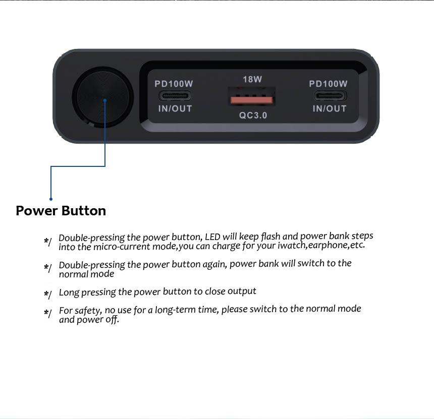 ORANGLES 26800mAh Laptop Power Bank – 100W Fast Charging with Dual USB‑C & LED Display - full product showcase - displaying specifications - Image 5 of 6 | adapts to any space | 26800mAh Laptop Power Bank – 100W Fast Charging with Dual USB‑C & LED Display deal New Jersey | Free Shipping ORANGLES