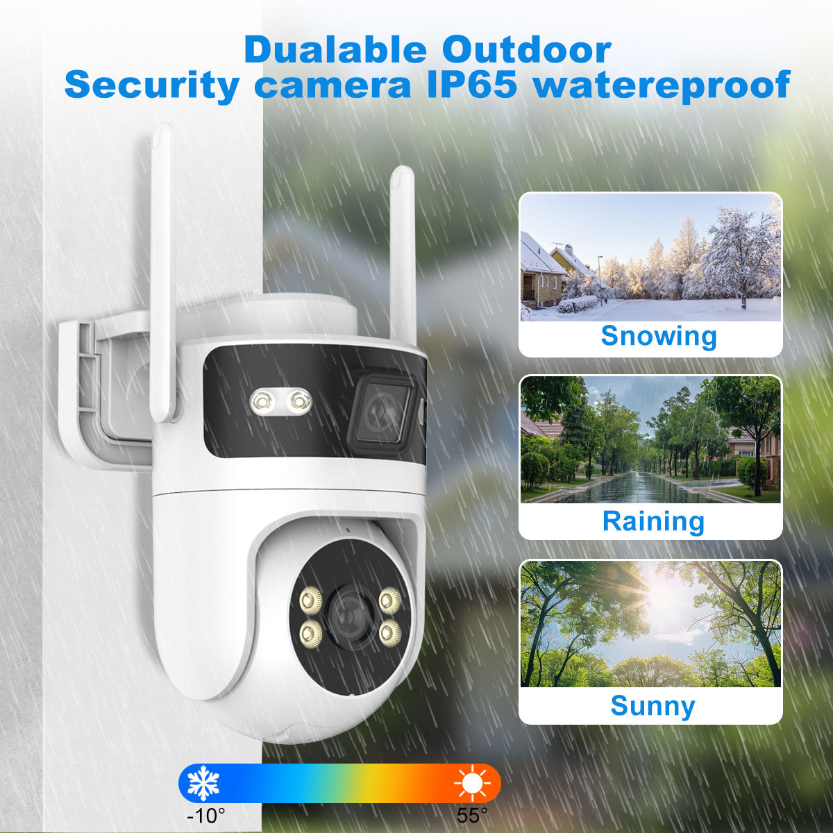 ORANGLES 2MP WiFi Dual Lens PTZ Security Camera – Outdoor CCTV with Human Detection & Two‑Way Audio - detailed closeup view - illustrating benefits - Image 3 of 5 | created for all | Shop 2MP WiFi Dual Lens PTZ Security Camera – Outdoor CCTV with Human Detection & Two‑Way Audio North Carolina | Free Shipping ORANGLES