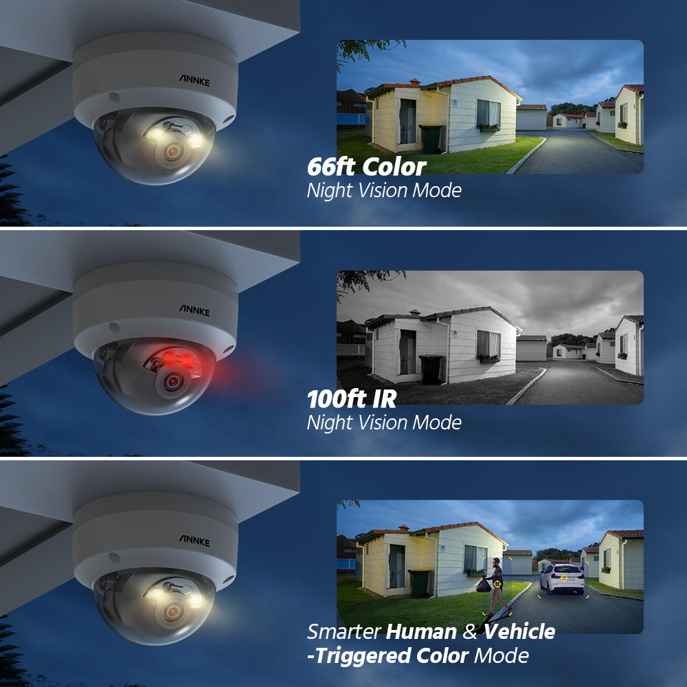 ORANGLES ANNKE C800 Dome 8MP 4K POE Security Camera – AI Detection & Smart Dual Light - detailed closeup view - illustrating benefits - Image 3 of 4 | created for all | Shop ANNKE C800 Dome 8MP 4K POE Security Camera – AI Detection & Smart Dual Light North Carolina | Free Shipping ORANGLES