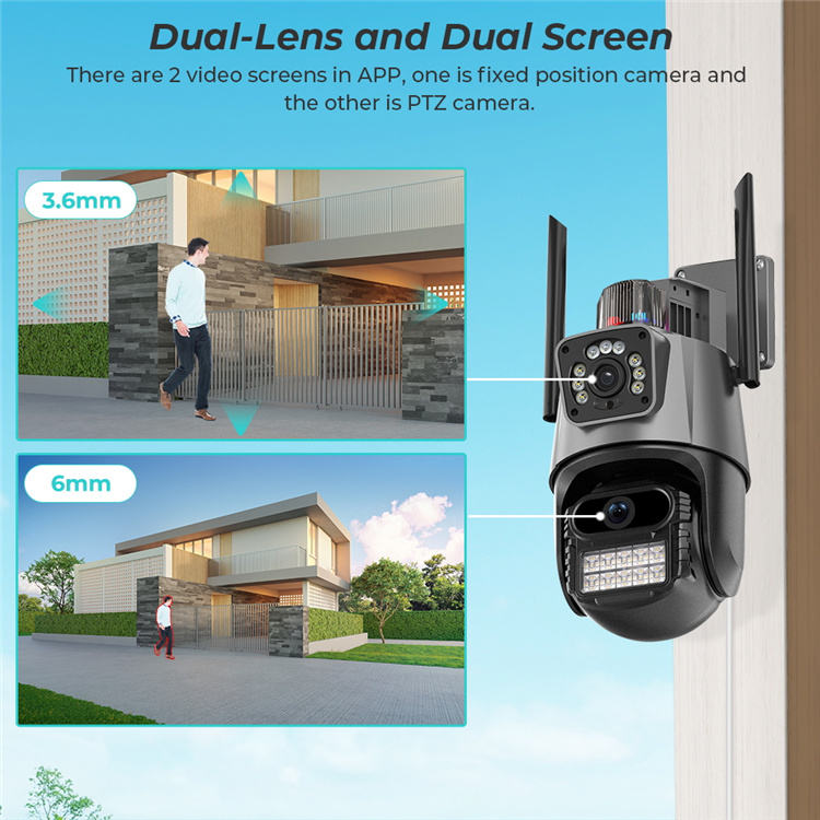 ORANGLES 6MP Dual Lens WiFi PTZ Security Camera – Human Detection & Two‑Way Audio - full product showcase - displaying specifications - Image 5 of 5 | adapts to any space | 6MP Dual Lens WiFi PTZ Security Camera – Human Detection & Two‑Way Audio deal New Jersey | Free Shipping ORANGLES
