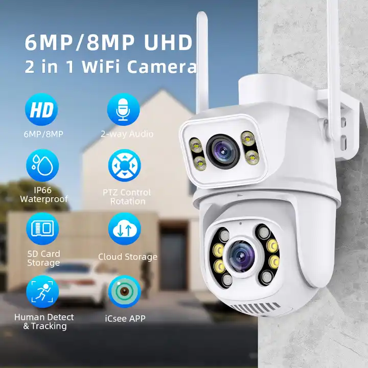 ORANGLES XMEYE 6MP Dual Lens WiFi PTZ Camera – Outdoor CCTV with Audio & Alarm - detailed closeup view - illustrating benefits - Image 3 of 5 | created for all | Shop XMEYE 6MP Dual Lens WiFi PTZ Camera – Outdoor CCTV with Audio & Alarm North Carolina | Free Shipping ORANGLES