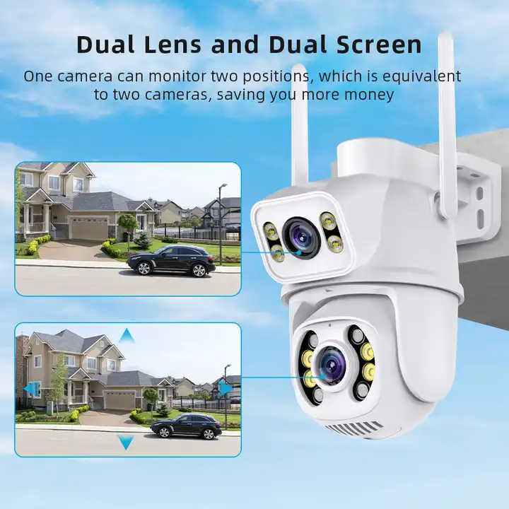 ORANGLES XMEYE 6MP Dual Lens WiFi PTZ Camera – Outdoor CCTV with Audio & Alarm - angled perspective - presenting advantages - Image 4 of 5 | fits any environment | Purchase XMEYE 6MP Dual Lens WiFi PTZ Camera – Outdoor CCTV with Audio & Alarm Michigan | Free Shipping ORANGLES