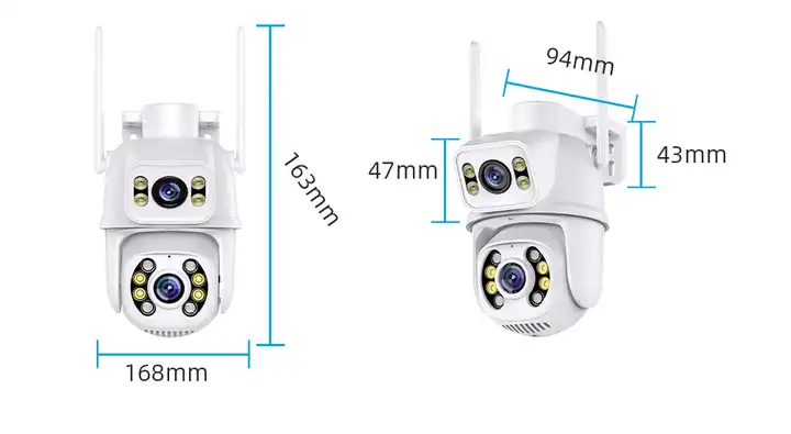 ORANGLES XMEYE 6MP Dual Lens WiFi PTZ Camera – Outdoor CCTV with Audio & Alarm - full product showcase - displaying specifications - Image 5 of 5 | adapts to any space | XMEYE 6MP Dual Lens WiFi PTZ Camera – Outdoor CCTV with Audio & Alarm deal New Jersey | Free Shipping ORANGLES