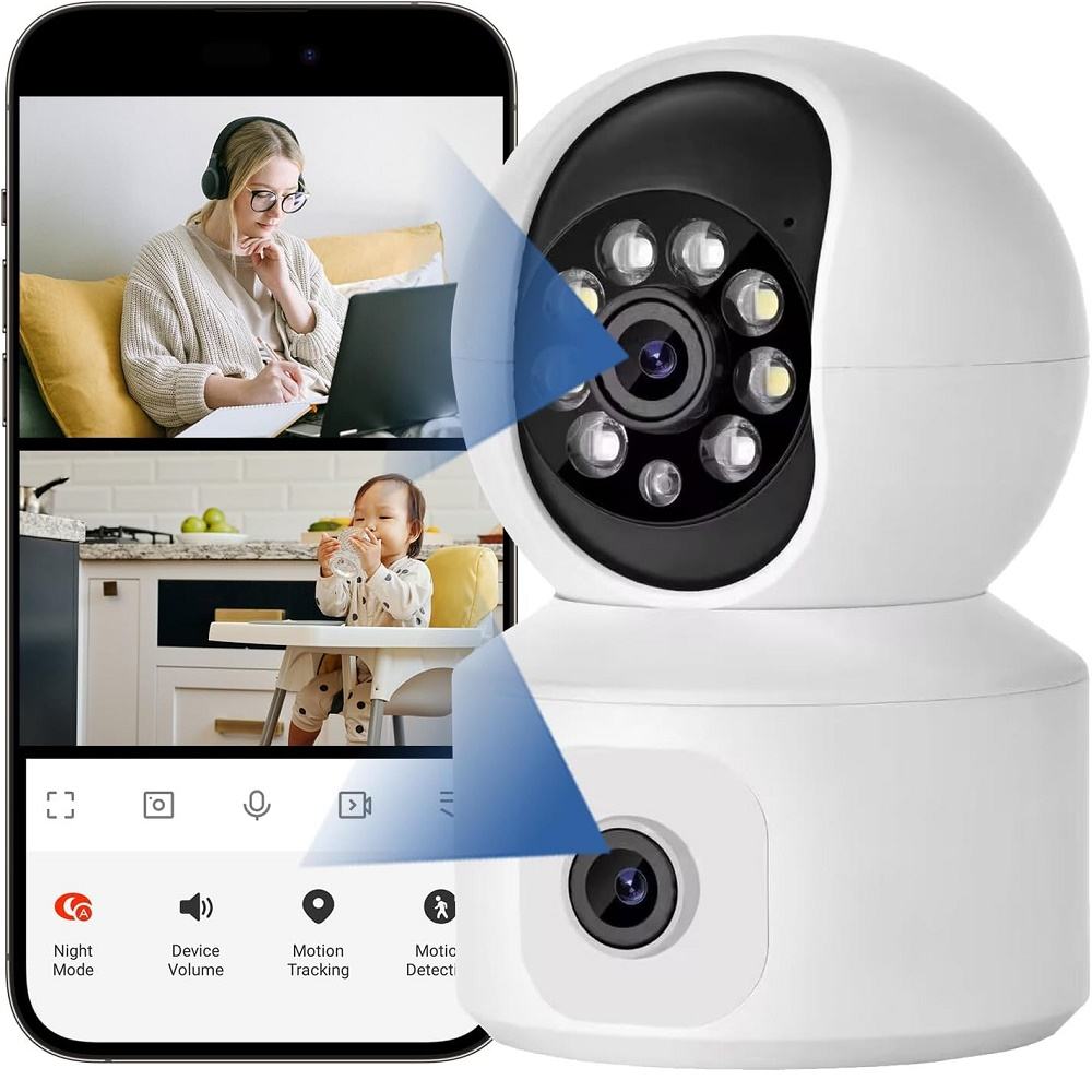 ORANGLES 4MP Dual Lens WiFi Indoor PTZ Camera – Smart Home CCTV with Two‑Way Audio & Auto Tracking - high resolution display - exposing craftsmanship - Image 2 of 6 | built for everyone | 4MP Dual Lens WiFi Indoor PTZ Camera – Smart Home CCTV with Two‑Way Audio & Auto Tracking for sale Georgia | Free Shipping ORANGLES