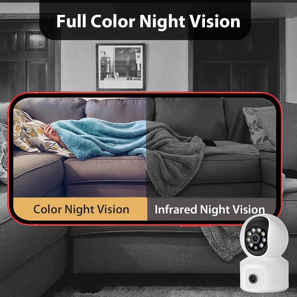 ORANGLES 4MP Dual Lens WiFi Indoor PTZ Camera – Smart Home CCTV with Two‑Way Audio & Auto Tracking - angled perspective - presenting advantages - Image 4 of 6 | fits any environment | Purchase 4MP Dual Lens WiFi Indoor PTZ Camera – Smart Home CCTV with Two‑Way Audio & Auto Tracking Michigan | Free Shipping ORANGLES