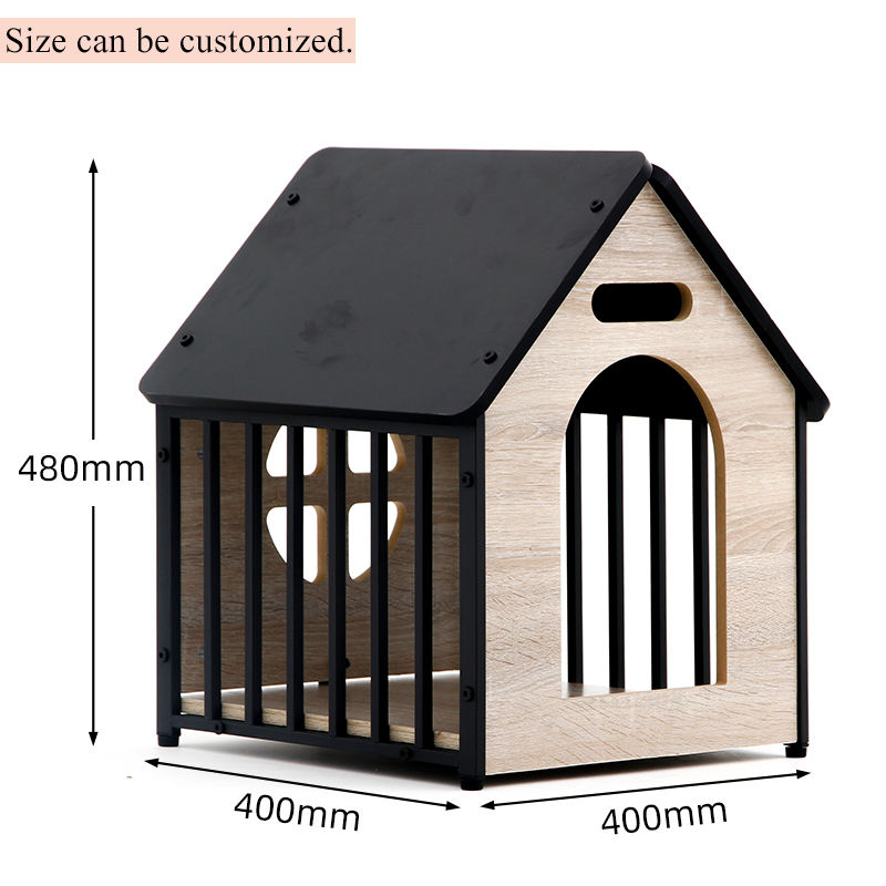 ORANGLES Indoor Dog House for Small Dogs – Wooden & Metal Kennel for Cats & Rabbits - angled perspective - presenting advantages - Image 4 of 6 | fits any environment | Purchase Indoor Dog House for Small Dogs – Wooden & Metal Kennel for Cats & Rabbits Michigan | Free Shipping ORANGLES