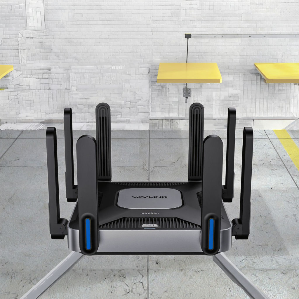 ORANGLES WiFi 6 Router WAVlink AX6000 Mesh Dual Band with 8 Antennas for Home Use - detailed closeup view - illustrating benefits - Image 3 of 5 | created for all | Shop WiFi 6 Router WAVlink AX6000 Mesh Dual Band with 8 Antennas for Home Use North Carolina | Free Shipping ORANGLES