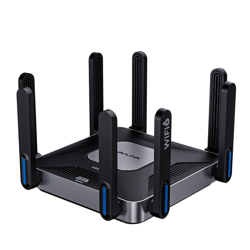 ORANGLES WiFi 6 Router WAVlink AX6000 Mesh Dual Band with 8 Antennas for Home Use - angled perspective - presenting advantages - Image 4 of 5 | fits any environment | Purchase WiFi 6 Router WAVlink AX6000 Mesh Dual Band with 8 Antennas for Home Use Michigan | Free Shipping ORANGLES