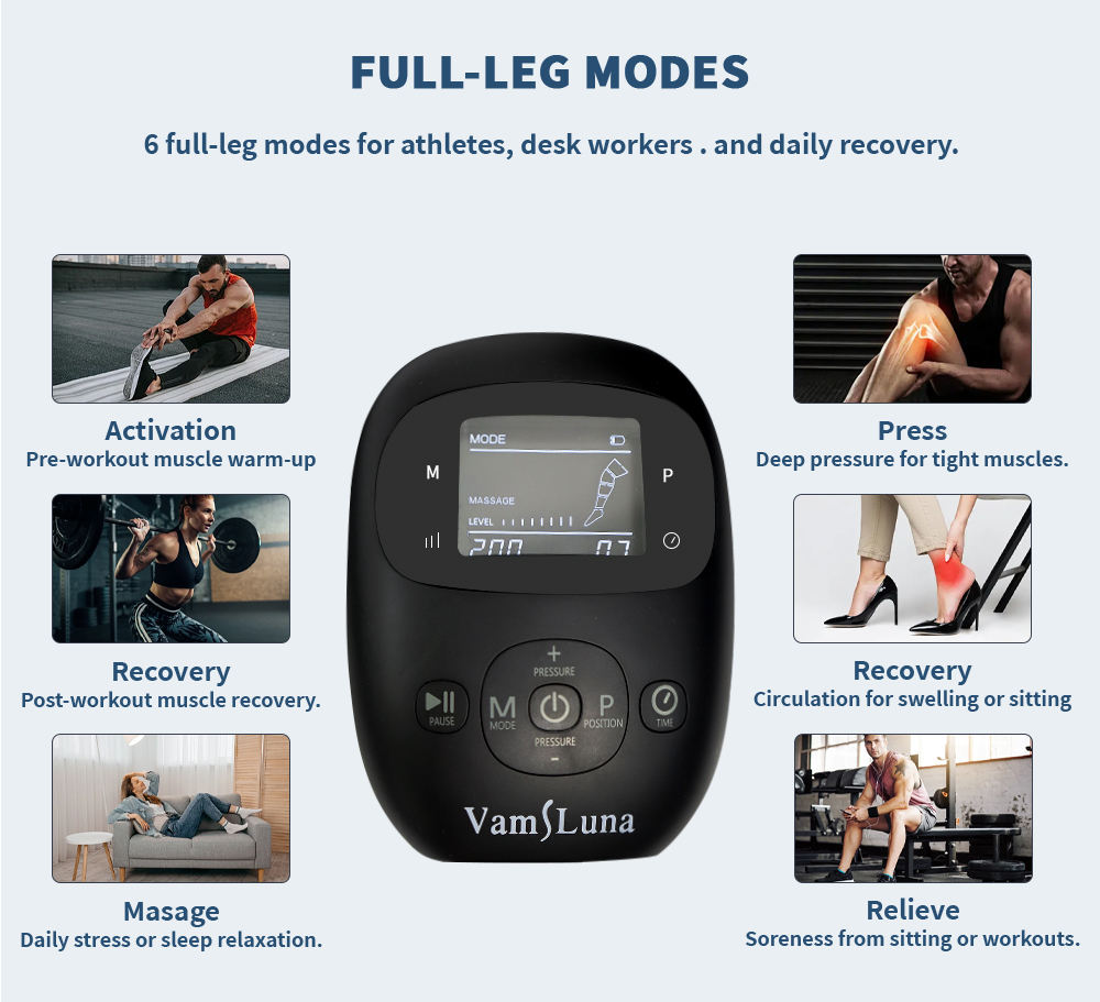 ORANGLES Air Compression Leg Massager | Rechargeable Recovery Boots for Sports & Fitness Relaxation - angled perspective - presenting advantages - Image 4 of 5 | fits any environment | Purchase Air Compression Leg Massager | Rechargeable Recovery Boots for Sports & Fitness Relaxation Michigan | Free Shipping ORANGLES