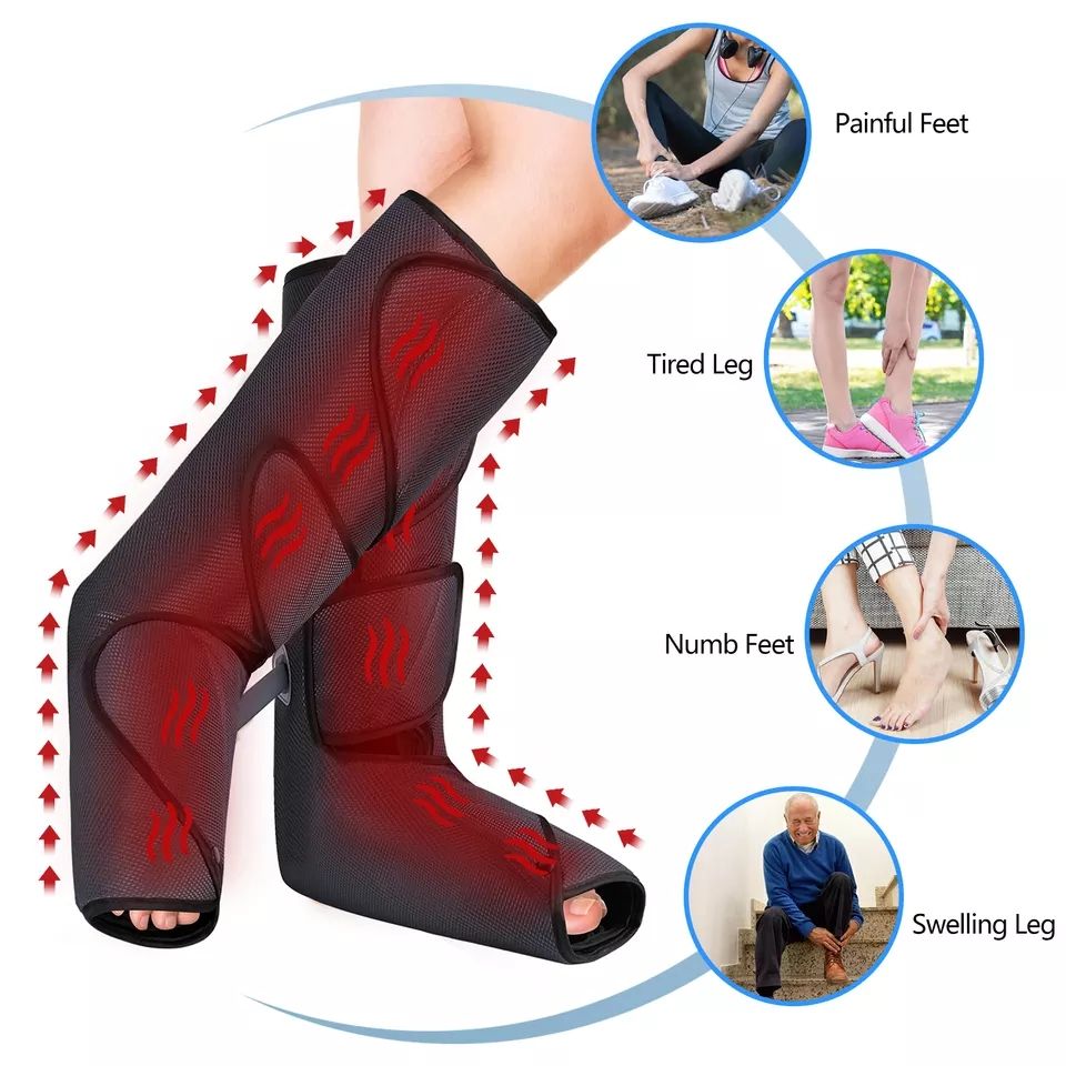 ORANGLES Foot and Leg Massage Machine | Electric Air Compression Therapy for Circulation & Relaxation - detailed closeup view - illustrating benefits - Image 3 of 6 | created for all | Shop Foot and Leg Massage Machine | Electric Air Compression Therapy for Circulation & Relaxation North Carolina | Free Shipping ORANGLES