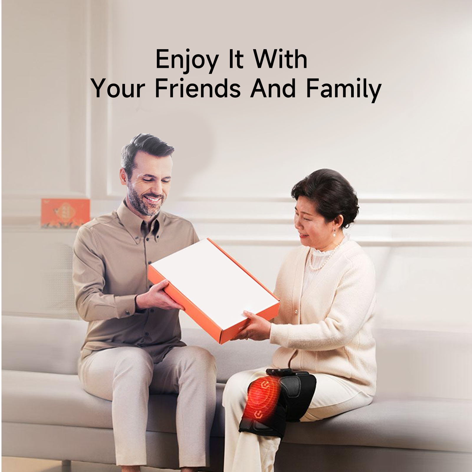 ORANGLES Knee Massager with Heat 8‑Chamber Air Compression Therapy for Pain Relief and Circulation - detailed closeup view - illustrating benefits - Image 3 of 6 | created for all | Shop Knee Massager with Heat 8‑Chamber Air Compression Therapy for Pain Relief and Circulation North Carolina | Free Shipping ORANGLES