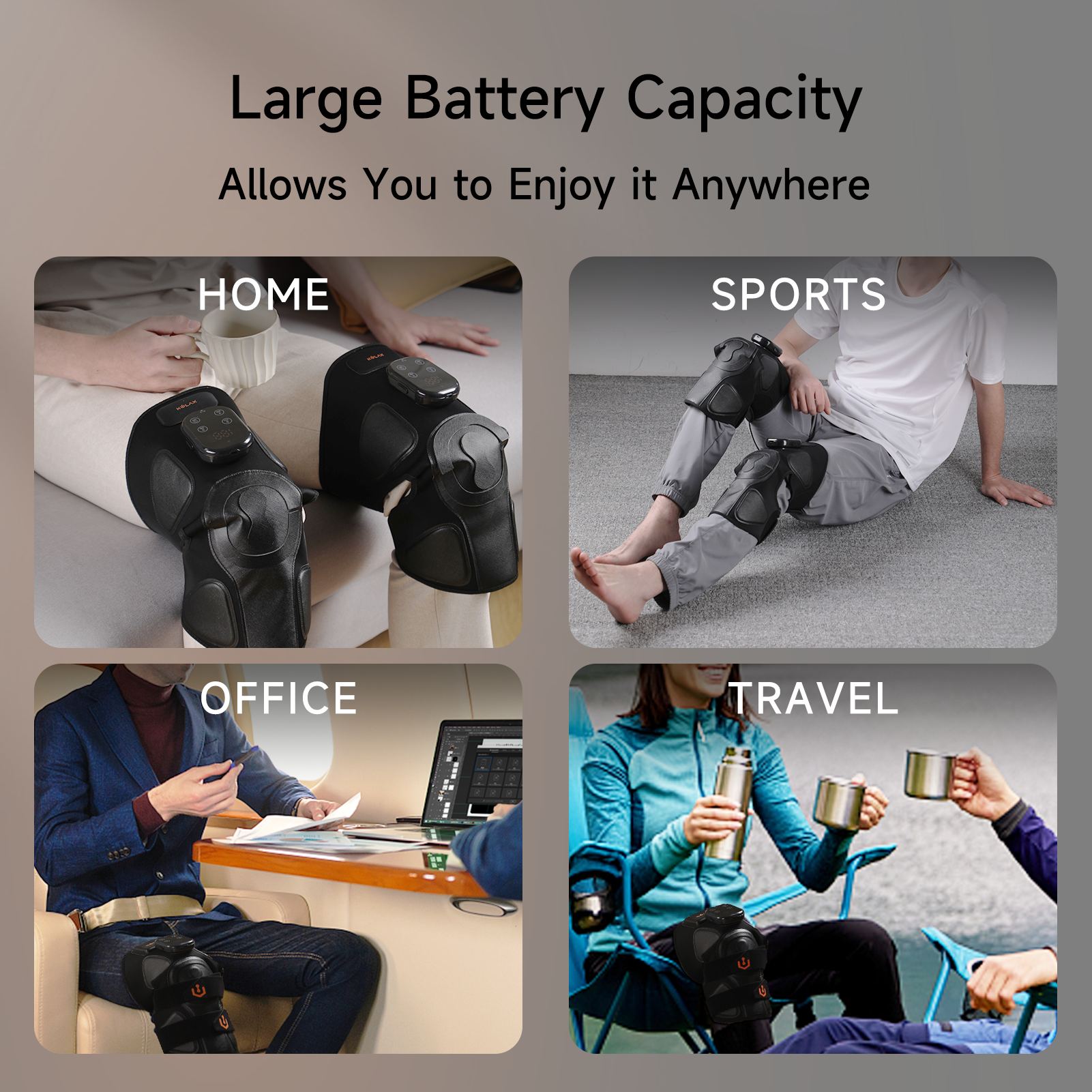 ORANGLES Knee Massager with Heat 8‑Chamber Air Compression Therapy for Pain Relief and Circulation - full product showcase - displaying specifications - Image 5 of 6 | adapts to any space | Knee Massager with Heat 8‑Chamber Air Compression Therapy for Pain Relief and Circulation deal New Jersey | Free Shipping ORANGLES