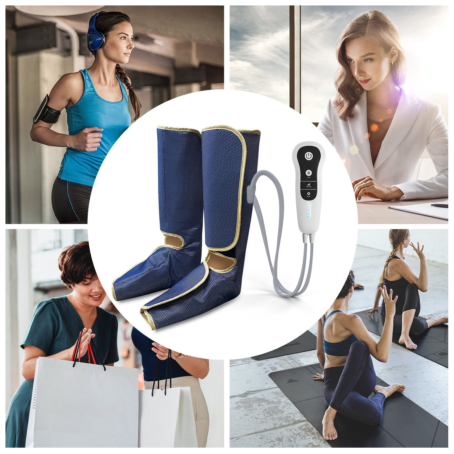 ORANGLES Foot and Leg Massager | Air Compression Therapy Boots for Sports Recovery - full product showcase - displaying specifications - Image 5 of 5 | adapts to any space | Foot and Leg Massager | Air Compression Therapy Boots for Sports Recovery deal New Jersey | Free Shipping ORANGLES