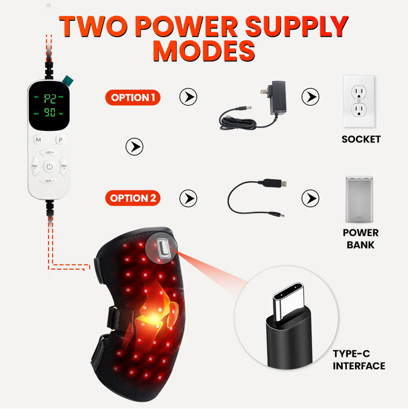 ORANGLES Knee Brace Red Light Therapy Heated Vibration Support for Pain Relief and Recovery - full product showcase - displaying specifications - Image 5 of 6 | adapts to any space | Knee Brace Red Light Therapy Heated Vibration Support for Pain Relief and Recovery deal New Jersey | Free Shipping ORANGLES