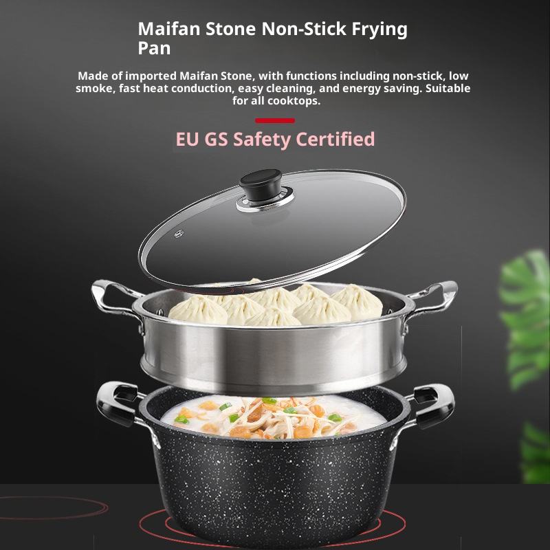 ORANGLES Non Stick Cookware Set | Cast Iron Fryer & Induction Stew Pot with Lid - full product showcase - displaying specifications - Image 5 of 5 | adapts to any space | Non Stick Cookware Set | Cast Iron Fryer & Induction Stew Pot with Lid deal New Jersey | Free Shipping ORANGLES