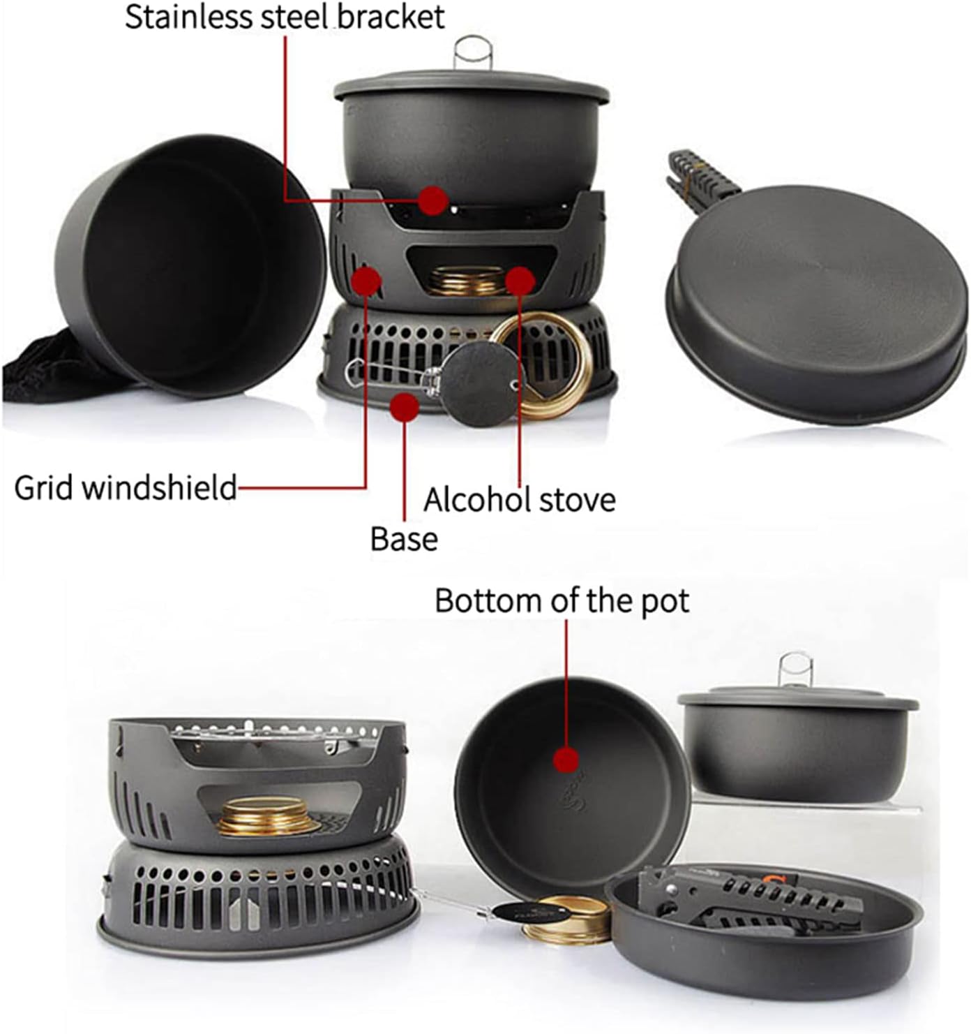 ORANGLES Camping Cookware Set | 31‑Piece Multifunctional Outdoor Cooking & Portable Grill - detailed closeup view - illustrating benefits - Image 3 of 6 | created for all | Shop Camping Cookware Set | 31‑Piece Multifunctional Outdoor Cooking & Portable Grill North Carolina | Free Shipping ORANGLES