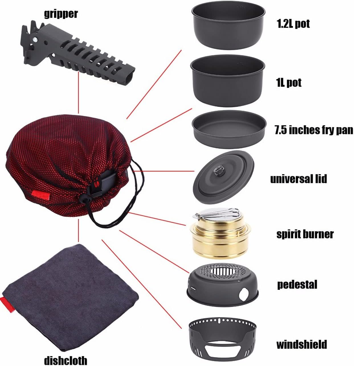 ORANGLES Camping Cookware Set | 31‑Piece Multifunctional Outdoor Cooking & Portable Grill - angled perspective - presenting advantages - Image 4 of 6 | fits any environment | Purchase Camping Cookware Set | 31‑Piece Multifunctional Outdoor Cooking & Portable Grill Michigan | Free Shipping ORANGLES