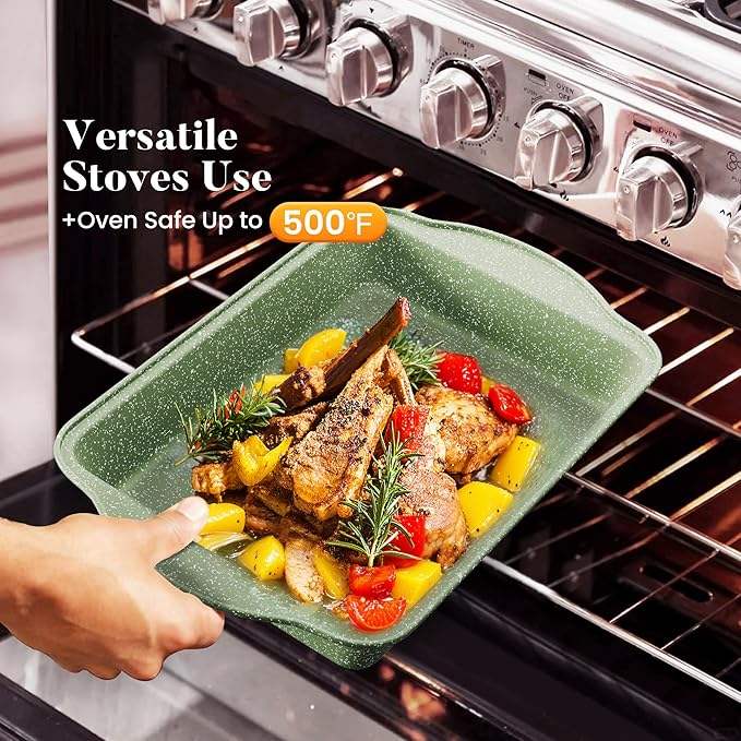 ORANGLES Best Pots and Pans Set | 17‑Piece Granite Non‑Stick Induction Kitchen Collection - angled perspective - presenting advantages - Image 4 of 5 | fits any environment | Purchase Best Pots and Pans Set | 17‑Piece Granite Non‑Stick Induction Kitchen Collection Michigan | Free Shipping ORANGLES