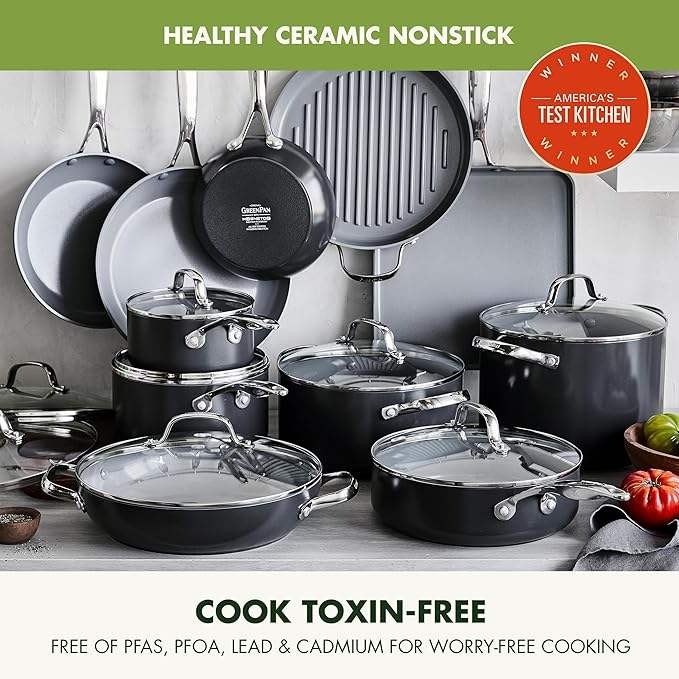 ORANGLES Frying Pan Set | Non‑Stick Induction Ceramic & Stainless Steel Cookware with Lids - high resolution display - exposing craftsmanship - Image 2 of 5 | built for everyone | Frying Pan Set | Non‑Stick Induction Ceramic & Stainless Steel Cookware with Lids for sale Georgia | Free Shipping ORANGLES