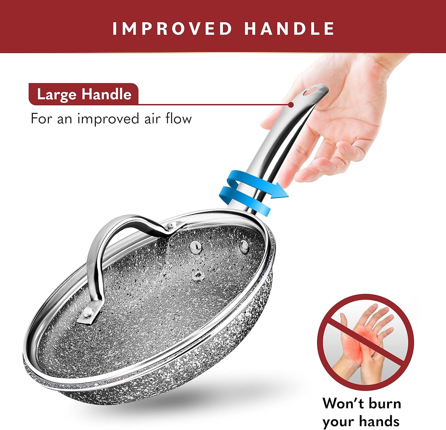 ORANGLES Best Cookware Set | 23‑Piece Granite Non‑Stick Induction Pots & Pans - full product showcase - displaying specifications - Image 5 of 6 | adapts to any space | Best Cookware Set | 23‑Piece Granite Non‑Stick Induction Pots & Pans deal New Jersey | Free Shipping ORANGLES