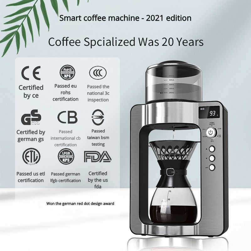 ORANGLES Stainless Steel Coffee Machine Intelligent Drip Auto - full product showcase - displaying specifications - Image 5 of 5 | adapts to any space | Stainless Steel Coffee Machine Intelligent Drip Auto deal New Jersey | Free Shipping ORANGLES
