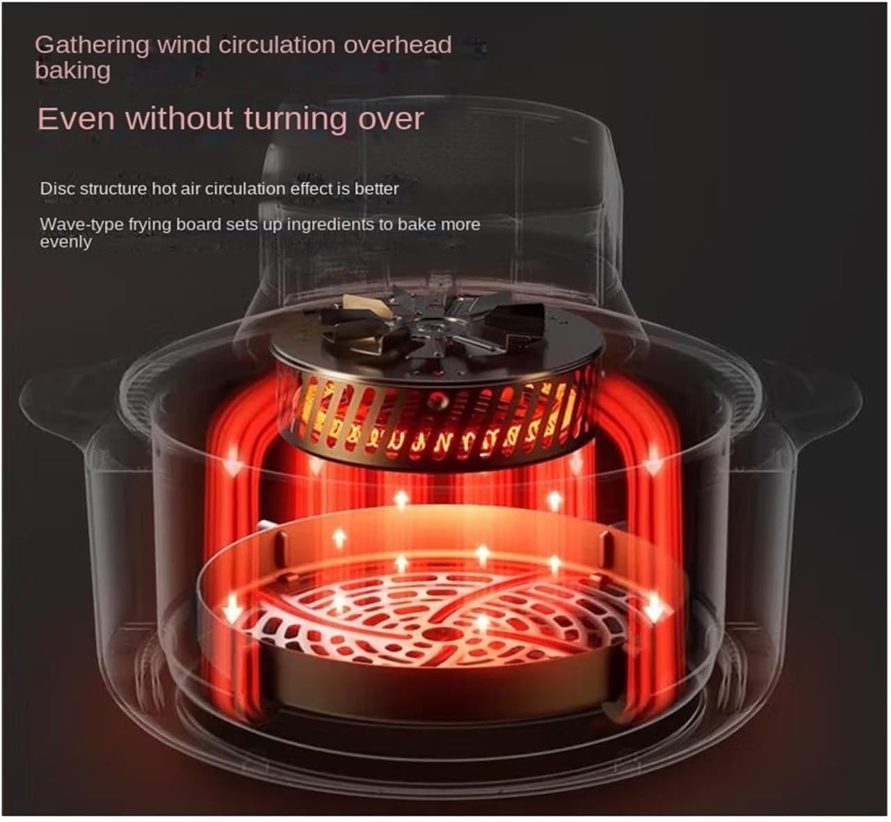 ORANGLES Air Fryer with Glass Basket 7.5L 18‑in‑1 Fast Cook - angled perspective - presenting advantages - Image 4 of 5 | fits any environment | Purchase Air Fryer with Glass Basket 7.5L 18‑in‑1 Fast Cook Michigan | Free Shipping ORANGLES