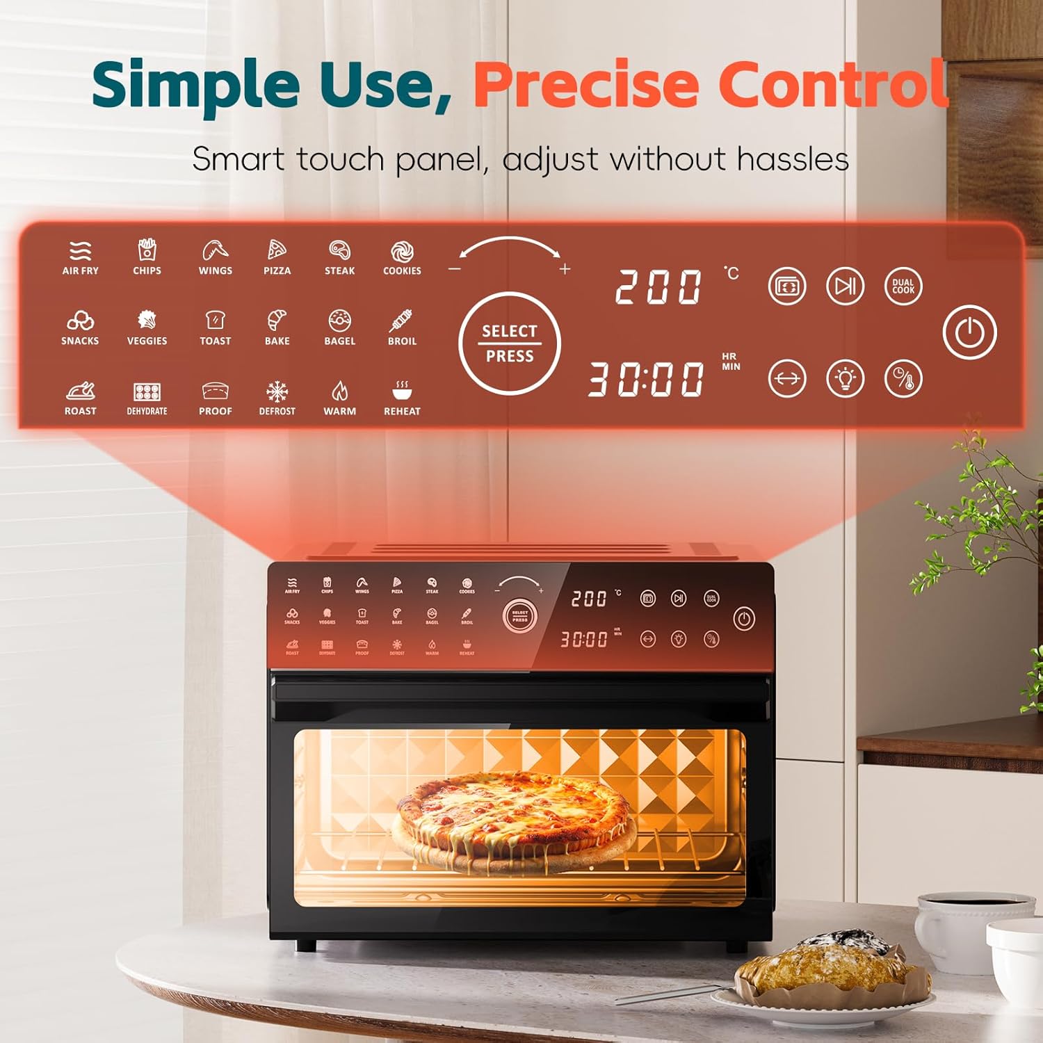 ORANGLES Toaster Oven Air Fryer Combo 32QT 18‑in‑1 Convection - elegant presentation - exhibiting components - Image 6 of 6 | ideal for home | Discount on Toaster Oven Air Fryer Combo 32QT 18‑in‑1 Convection Virginia | Free Shipping ORANGLES